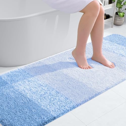 OLANLY Bathroom Runner Rug 70x24, Extra Soft Absorbent Microfiber Bath Rugs
