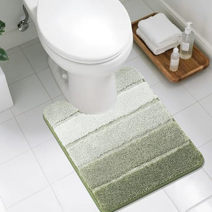COSY HOMEER Toilet Rugs U-Shaped 24"x20", Ultra Soft Absorbent Bath Mat
