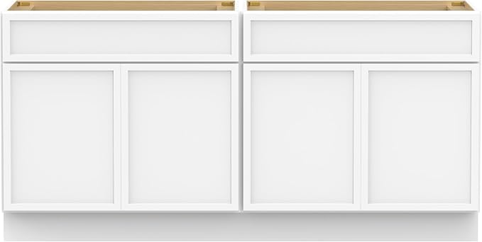 60 Inch Bathroom Vanity Base Only, Double Vanity Cabinet with Soft Closing Door, 2ea 30 inch Cabinet, Without Top,White