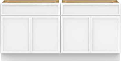 60 Inch Bathroom Vanity Base Only, Double Vanity Cabinet with Soft Closing Door, 2ea 30 inch Cabinet, Without Top,White