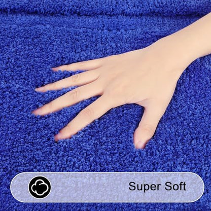 SHACOS Soft Microfiber Royal Blue Bathroom Rugs Sets 2 Pieces 32"x20"
