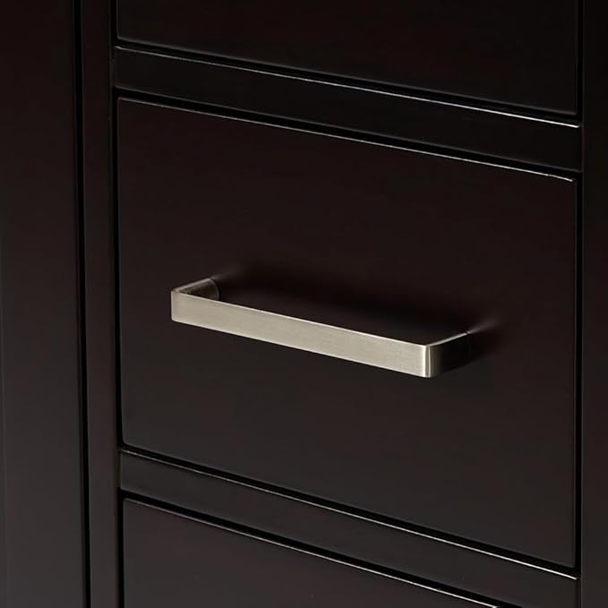 ARIEL Cambridge 60-inch Bathroom Vanity Base Cabinet,Solid Wood, 2 Soft Closing Doors, 9 Dovetail Drawers, Espresso