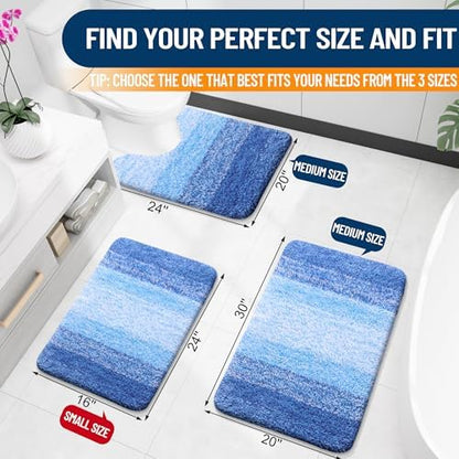 OLANLY Bathroom Rugs Mat 30x20, Extra Soft Absorbent Microfiber Bath Rugs