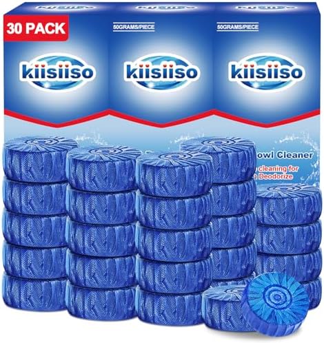KIISIISO Toilet Bowl Cleaner Tablets,30 Pack, Auto Cleaning, Long-Lasting