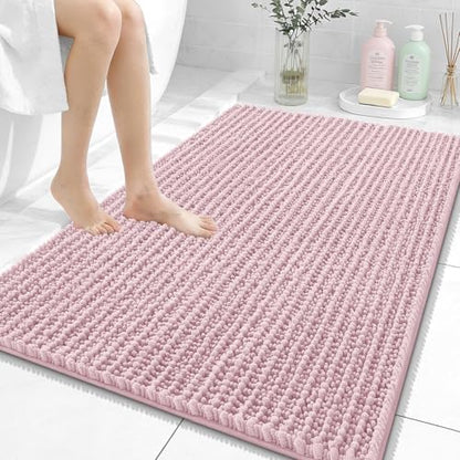 OLANLY Large Bathroom Rugs 40x32, Thick Soft Absorbent Chenille Bath Rugs