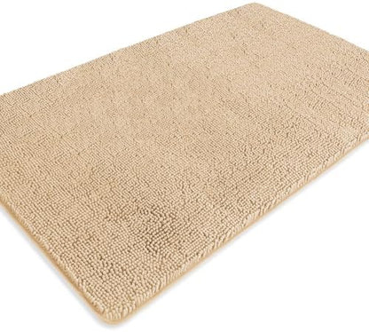 Bathroom Rugs 36 x 60 Inch – Extra Large Bath Mat | Absorbent and Washable Thick Chenille Bath Rugs Non-Slip Runner Rug for Bathroom, Shower, Tub(Ivory Cream)