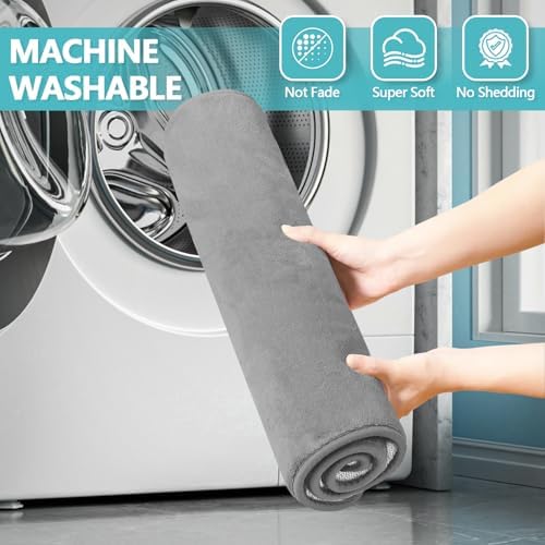 RUN HELIX Bathroom Rugs Sets 3 Piece, Soft Absorbent Memory Foam Bath Mats Set, Dry Fast Bath Mat, Machine Washable Bath Rug Set for Bathroom （Ash Gray）