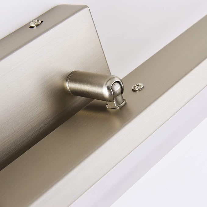 mirrea 24in LED Vanity Lights for Bathroom Brushed Nickel,Cold White 5000K | Over Mirror,Adjustable light angle,ETL listed,Dimmable,Bathroom lighting fixtures,Eye-friendly,Frosted acrylic shade