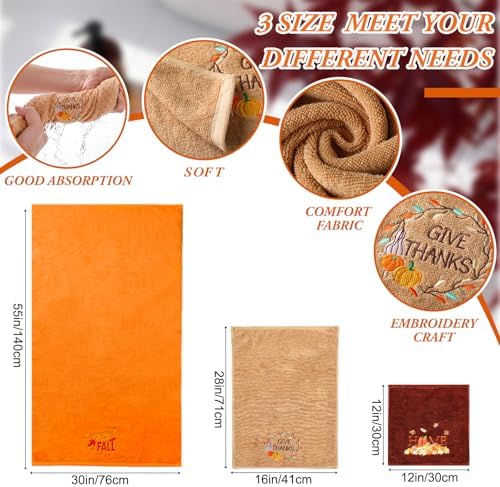 Hahafelt Decorative Bathroom Towel Set,Harvest Tones,Fall