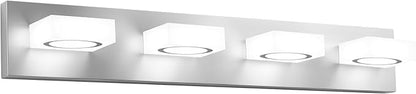 Bathroom Vanity Light, 4-Light 31 Inch Brushed Nickel 5CCT 2700-6500K LED Bathroom Light Fixtures Over Mirror, Vanity Lighting Modern Bath Wall Sconce for Mirror Bedroom Living Room