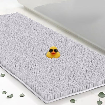 ITSOFT Runner Plush Bathroom Rug 71"x21", Absorbent Machine Washable Non Slip Chenille Bath Mats, Quick Dry Bathmat, Bath Rugs for Bath, Shower, Bedroom, Door Mat, White