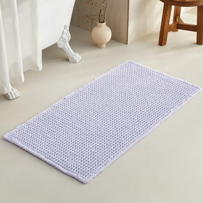 TYUU Waffle Bath Mat, Cute Bathroom Rugs Non Slip, 48x24 Lavender Cream