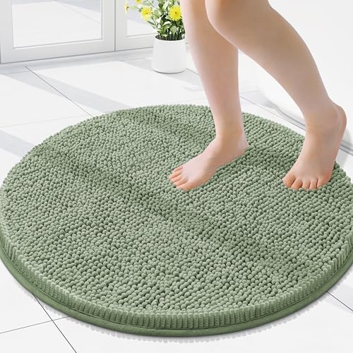 Smiry Round Bathroom Rugs 24X24, Chenille Extra Soft Absorbent Bath Mat