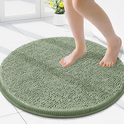 Smiry Round Bathroom Rugs 24X24, Chenille Extra Soft Absorbent Bath Mat