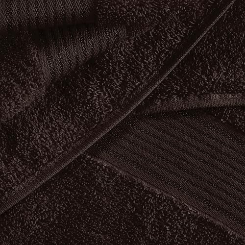 Belizzi Home Ultra Soft 6 Pack Cotton Towel Set, Contains 2 Bath Towels 28x55 inch, 2 Hand Towels 16x24 inch & 2 Wash Coths 12x12 inch, Ideal for Everyday use, Compact & Lightweight - Brown