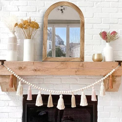 LOSOUR 2 Pack Arched Mirror, Farmhouse Decor Solid Wood Frame Wall Mirror, Vintage Bathroom Mirrors or Bathroom, Living Room,Bedroom, Entryway, Hallway,Foyer (Brown, 2 Pack-30 L x 20" W)