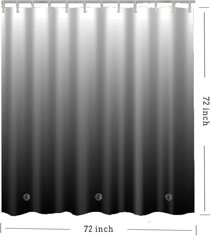Shower Curtain Liner, Grey Lightweight Shower Curtain Liners, Plastic Shower Curtains, 72x72 inch PEVA Shower Liner with 12 Grommet Holes 3 Magnetic Weights