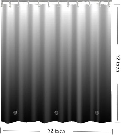 Shower Curtain Liner, Grey Lightweight Shower Curtain Liners, Plastic Shower Curtains, 72x72 inch PEVA Shower Liner with 12 Grommet Holes 3 Magnetic Weights