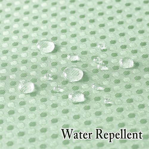 Gibelle No Hook Cloth Mint Green Shower Curtain with Liner, 72x74