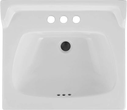 Ceramic Bathroom Sink Top with Raised Back - Fits Standard 18” Vanity | Elegant and Durable Bathroom Sinks for Modern Homes - Upgrade Your Space - Perfect for Any Bathroom Design