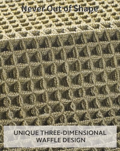 tchdio Waffle Bath Mat Rug, Super Absorbent Non Slip Bath Mats for Bathroom Mat Ultra Soft Bathmat Machine Washable Bathroom Rugs with Tassels, Bath Rugs Beside Tub, 18" x 30"