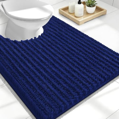 OLANLY U-Shaped Toilet Rug 24x20, Thick Soft Absorbent Chenille Contour Rug