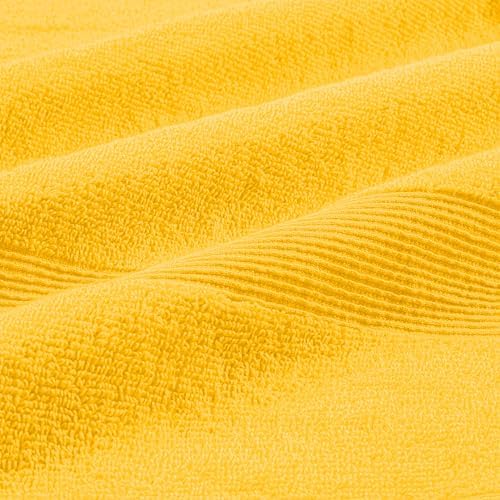 Belizzi Home 4 Pack Bath Towel Set 27x54, 100% Ring Spun Cotton, Ultra Soft Highly Absorbent Machine Washable Hotel Spa Quality Bath Towels for Bathroom, 4 Bath Towels - Yellow