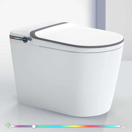 Smart Toilet with Bidet, Bidet Toilet, Modern Smart Toilets, Inteligente Japanese Toilet Seat,Toilet with Bidet Built in, Tankless Electric Toilet With Auto Open/Close Lid, Warm Water, Heated Seat