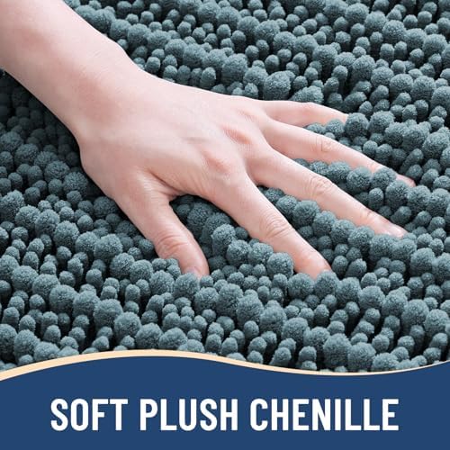 Arotive Bathroom Rugs Mat 34x21, Soft Absorbent Chenille Shaggy Bath Mat