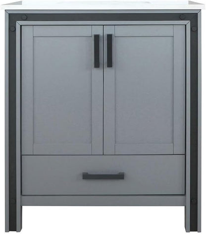 Ziva 30 in W x 22 in D Dark Grey Bath Vanity and Cultured Marble Top