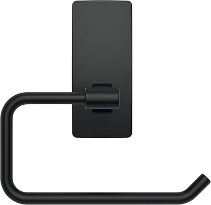 Command Toilet Paper Holder Matte Black with Water Resistant Command Strips, Rust Resistant Bathroom Organizer