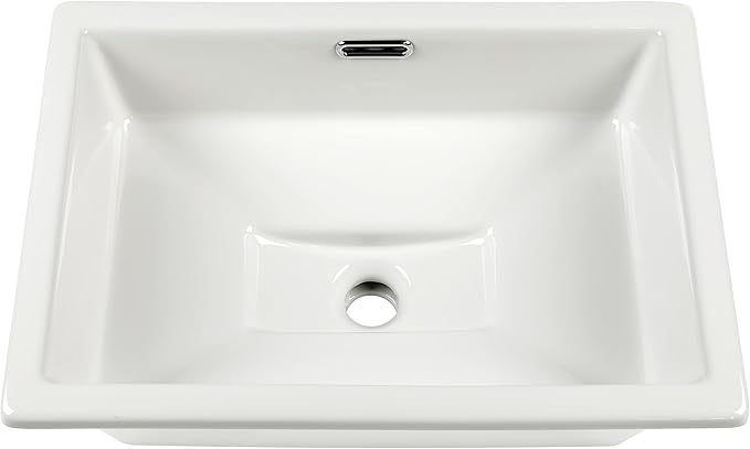 20.5" x 14.4" Self-rimming Bathroom Sink Undermount or Drop-in Ceramic Vanity Basin with Overflow (OB-15)