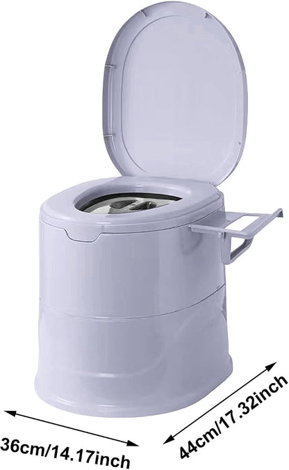 Portable Toilet for Camping, Indoor Outdoor Commode with 2 Detachable Inner Bucket, Removable Paper Holder, Toilet Brush, Travel Toilets for Camping, Hiking, Boat, Van, Emergency Use (Beige2)