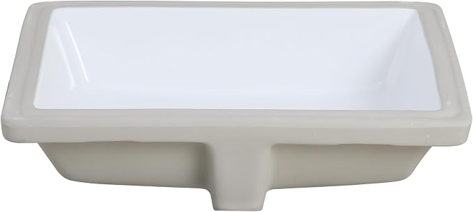 ADA Sanitary Ware Undermount Bathroom Sink - 18 7/8" White Rectangle Flat-bottomed Vessel Sink Porcelain Ceramic Lavatory Vanity Drop In Washroom Basin Sink