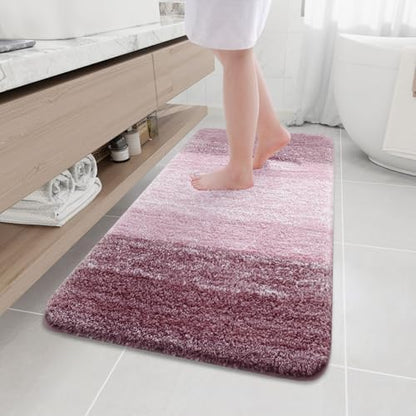 Arotive Microfiber Bathroom Rugs, Shaggy Soft Absorbent Bath Rug, 47x24