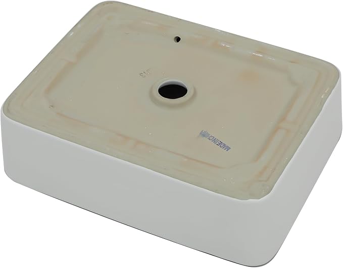 16"x12" Vessel Sink Rectangular White Vessel Sink Small Sinks for Bathrooms Above Counter Ceramic Bathroom Sink Rectangule Sink Bowls For Bathroom Vanity Lavatory Bowl Basin
