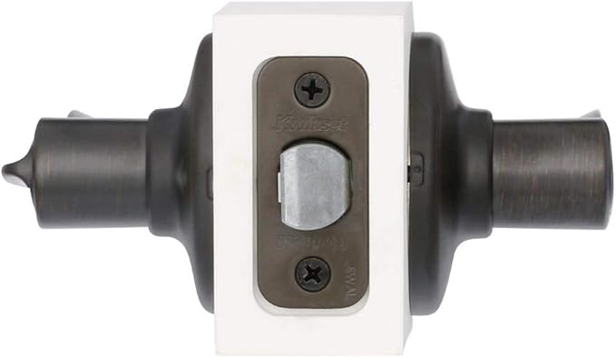 Kwikset Balboa Interior Privacy Door Handle with Lock, Door Lever for Bathroom and Bedroom, Venetian Bronze Reversible Keyless Turn Lock, with Microban Protection