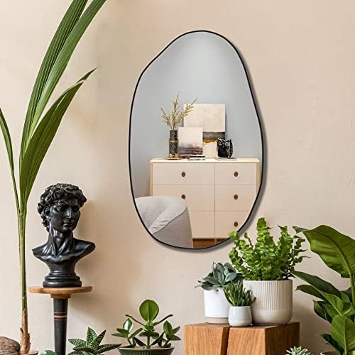 Irregular Asymmetrical Mirror Wall Mounted, Unique Vanity Mirror,Shaped Dressing Mirror Decorative for Living Room, Bathroom, Bedroom, Entryway Wall Decor, 33.5"×20.5"