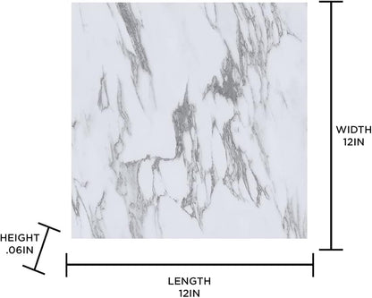 FloorPops FP3329 Opaline Peel Stick Floor Tiles, White & Off-White