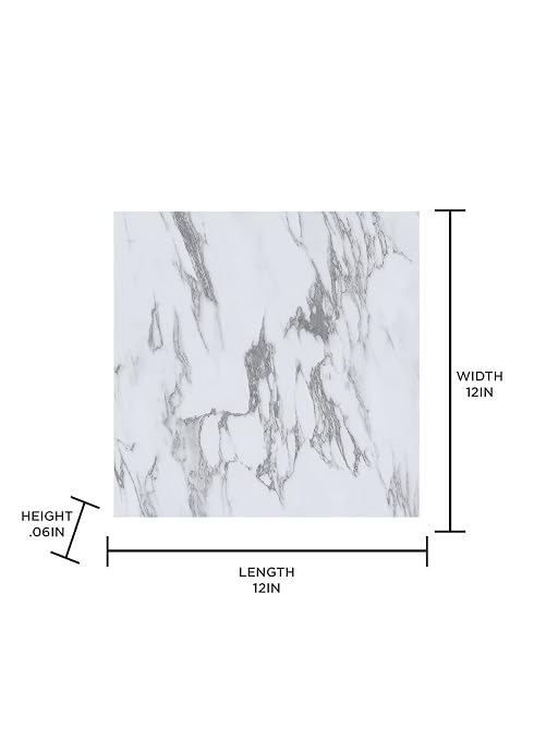 FloorPops FP3329 Opaline Peel Stick Floor Tiles, White & Off-White (Pack of 2)