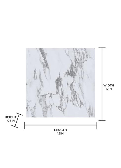 FloorPops FP3329 Opaline Peel Stick Floor Tiles, White & Off-White (Pack of 2)