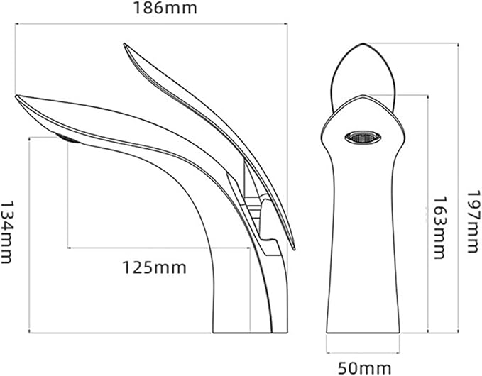 BiaoTeng Faucets for Bathroom Sinks One Hole High Hot and Cold Single Handle Bathroom Sink Faucets Brass Grey