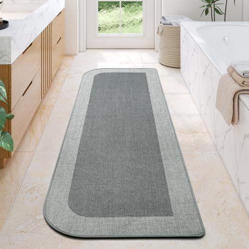 YDKGL Bathroom Runner Rug, Long Thin Bath Mat Fit Under Door, Brown 24x70