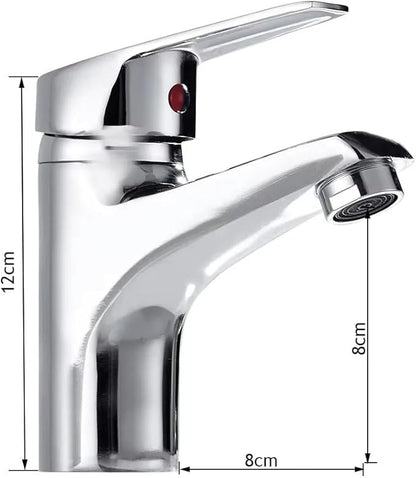 Faucet Chrome Bathroom Basin Single Hole Deck Mount Mixer Kitchen Sink Hot and Cold Water Faucet with G1/2 Hose(Brushed Gold) Faucet