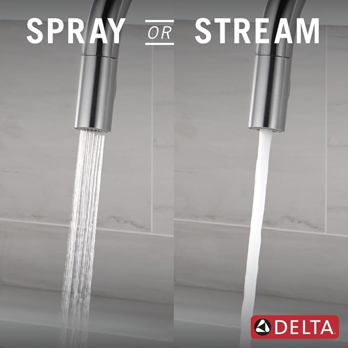 Delta Faucet Trinsic Touch Kitchen Faucet with Touchless Technology, Kitchen Faucet with Pull Down Sprayer, Brushed Nickel Kitchen Faucet, Touchless Kitchen Faucet, Arctic Stainless 9159TL-AR-DST