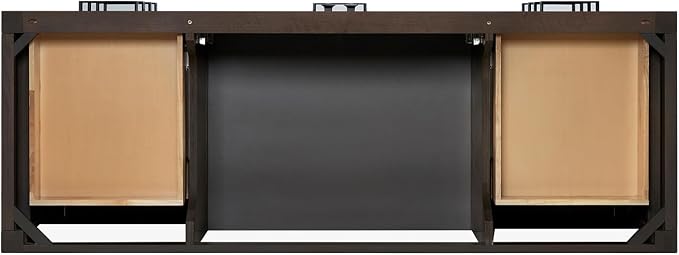 ARIEL Cambridge 60 Inch Single Rectangle Sink Bathroom Vanity with Nero Marquina Black Quartz Countertop 1.5 Inch in Brown Oak