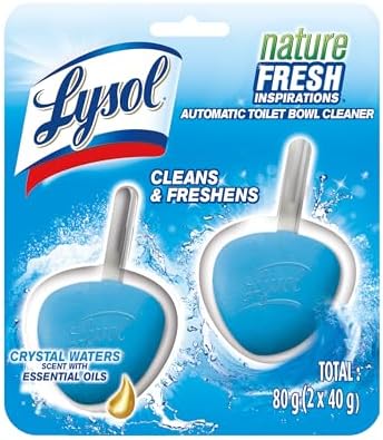 Lysol Automatic In-The-Bowl Toilet Cleaner, Cleans and Freshens Toilet Bowl, Atlantic Fresh Scent, 2 Count (Pack of 1)