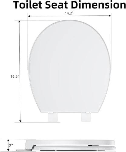 Toilet Seat Cover, Round Toilet Seat with Quick-Release Design, Easy to Remove and Clean, Smooth PP Material, Ideal for Daily Bathroom Needs,White