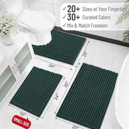 OLANLY Bathroom Rugs 44x24, Thick Soft Absorbent Chenille Bath Rugs