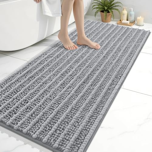 Arotive Bathroom Rugs Mat 60x24, Soft Absorbent Chenille Shaggy Bath Mat